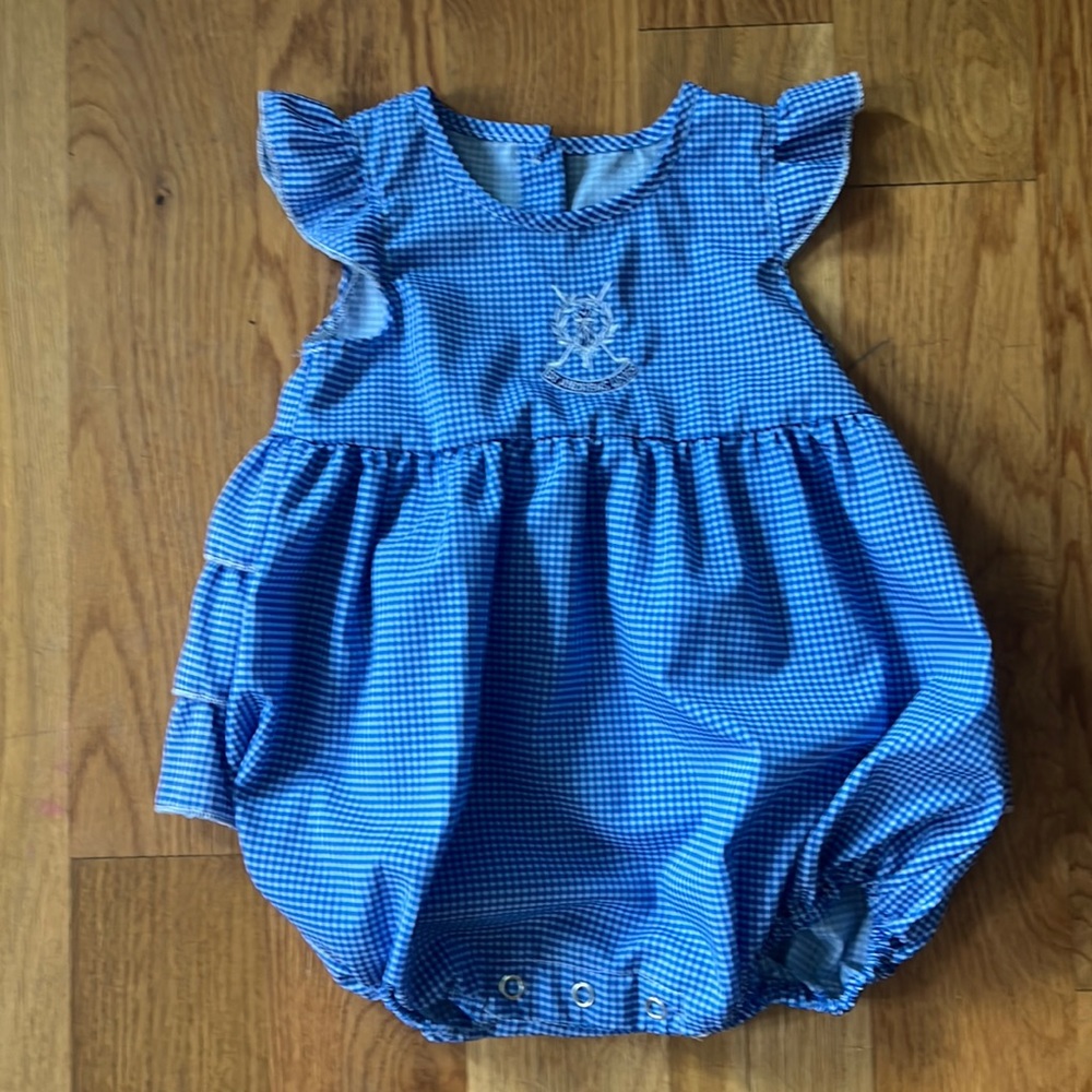 Saint Andrew’s - White and Blue gingham romper